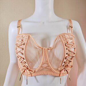 NWT Honey Birdette Shannon Apricot Balconette Bra Size 36H